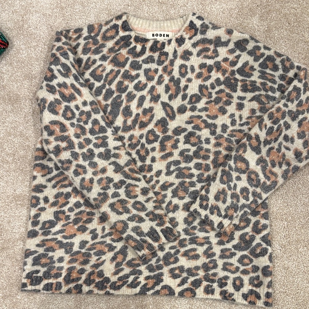 Boden Cheetah Print Mohair Sweater